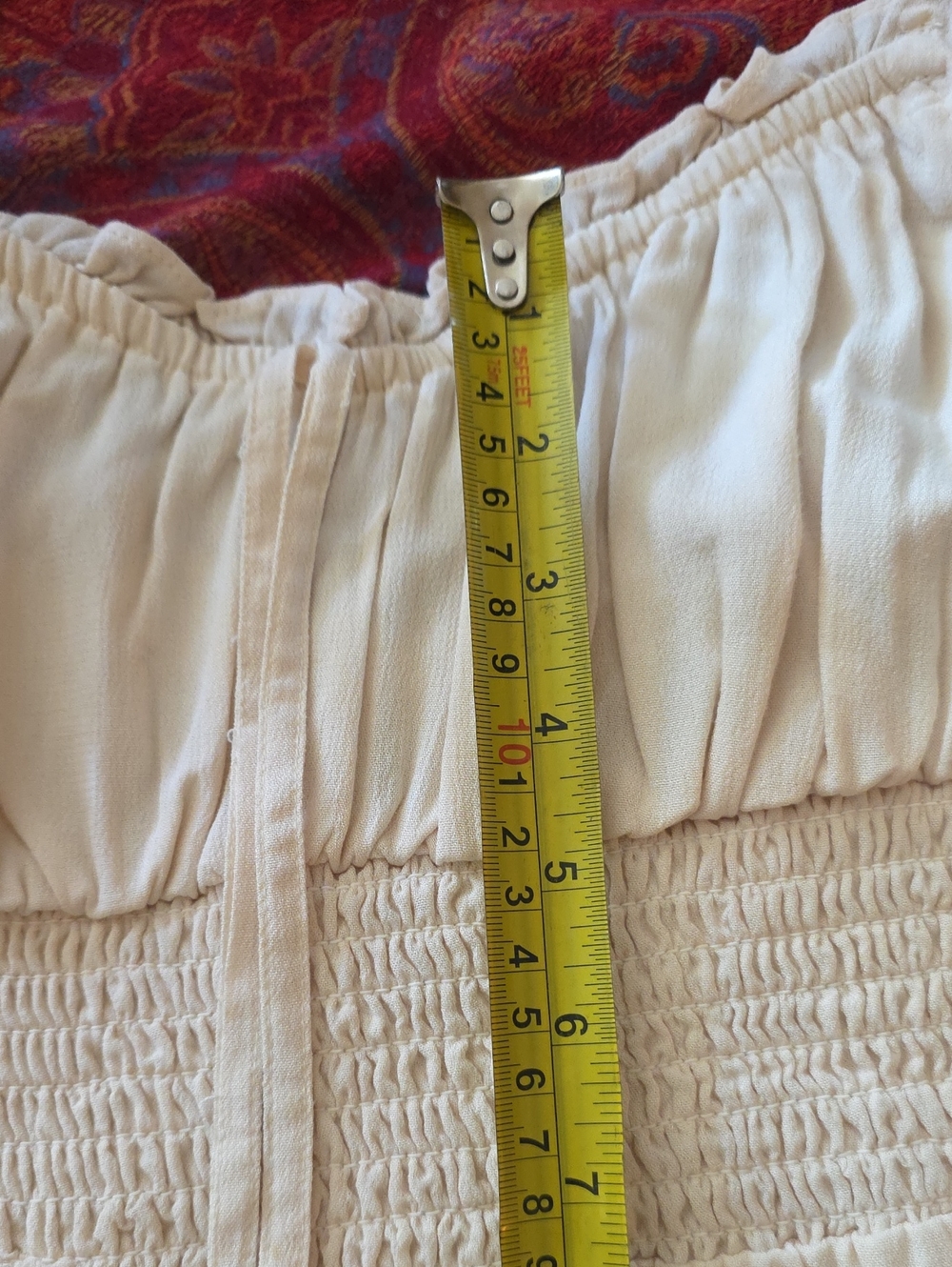 Roxy Cream Elastic Waist Top - Picture 8 of 9